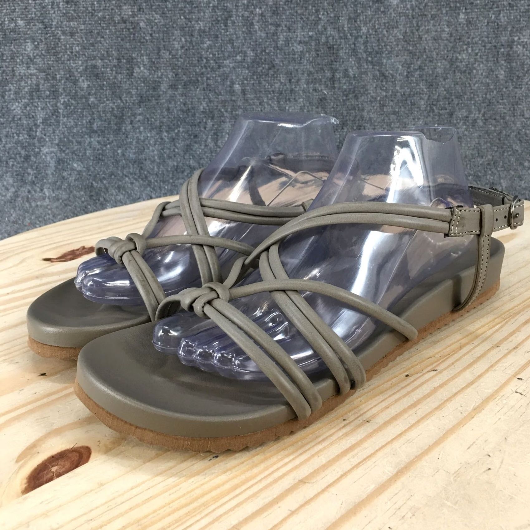 Vintage Maurices Sandals Womens 10 M Alexa Knotted Strappy Slingback Flats Gray Casual Size US 10 / IT 40 - 3 Thumbnail