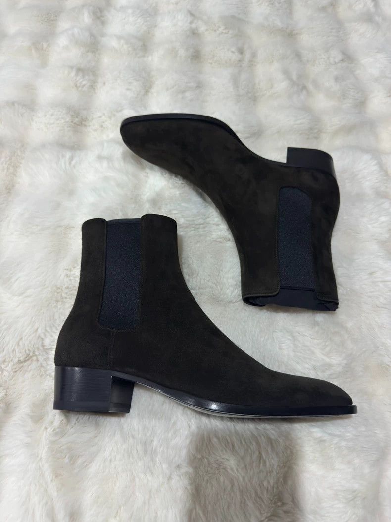 Saint Laurent Paris Saint laurent paris Suede Chelsea boots 2506-Nextarrow Size US 8 / EU 41 - 1 Thumbnail