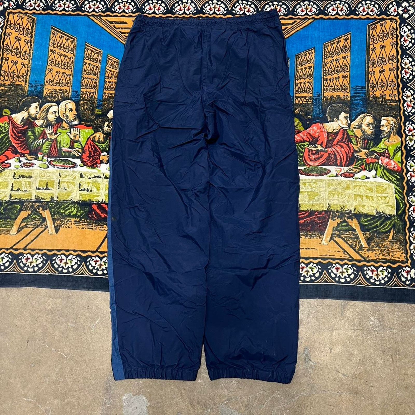 Nike Navy blue Nike TrackPants size medium baggy stripe y2k skate Size US 34 / EU 50 - 6 Thumbnail