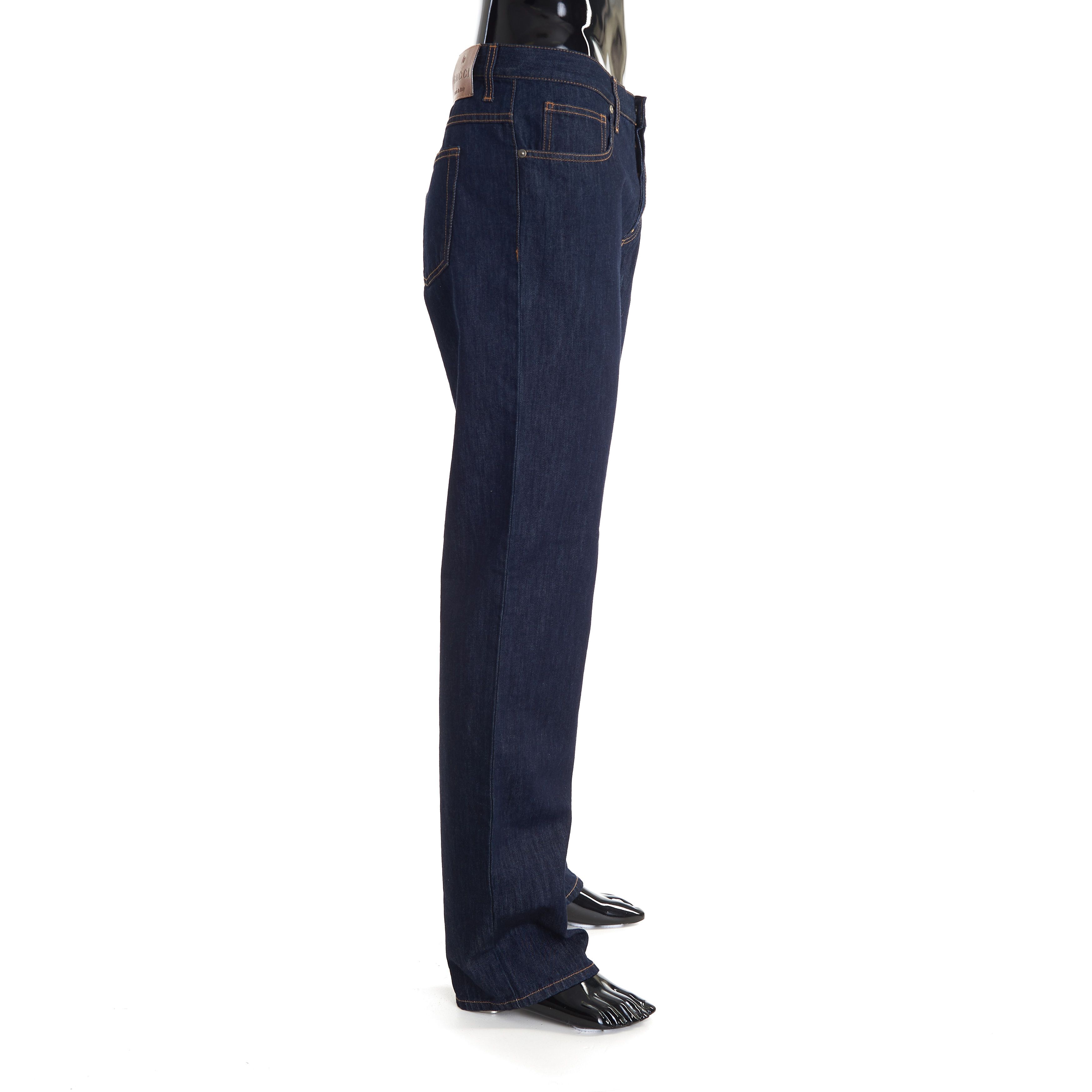 Gucci Dark Blue Regular Straight Denim Jeans Pants Size US 34 / EU 50 - 7 Thumbnail