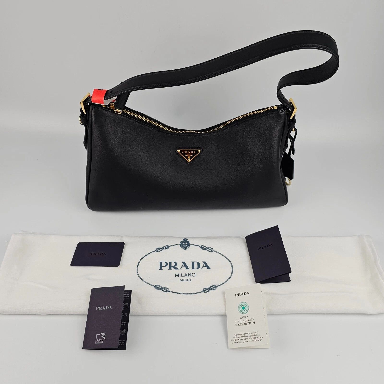 Prada PRADA Aimee Black Leather Shoulder Bag New And Authentic Size ONE SIZE - 3 Thumbnail