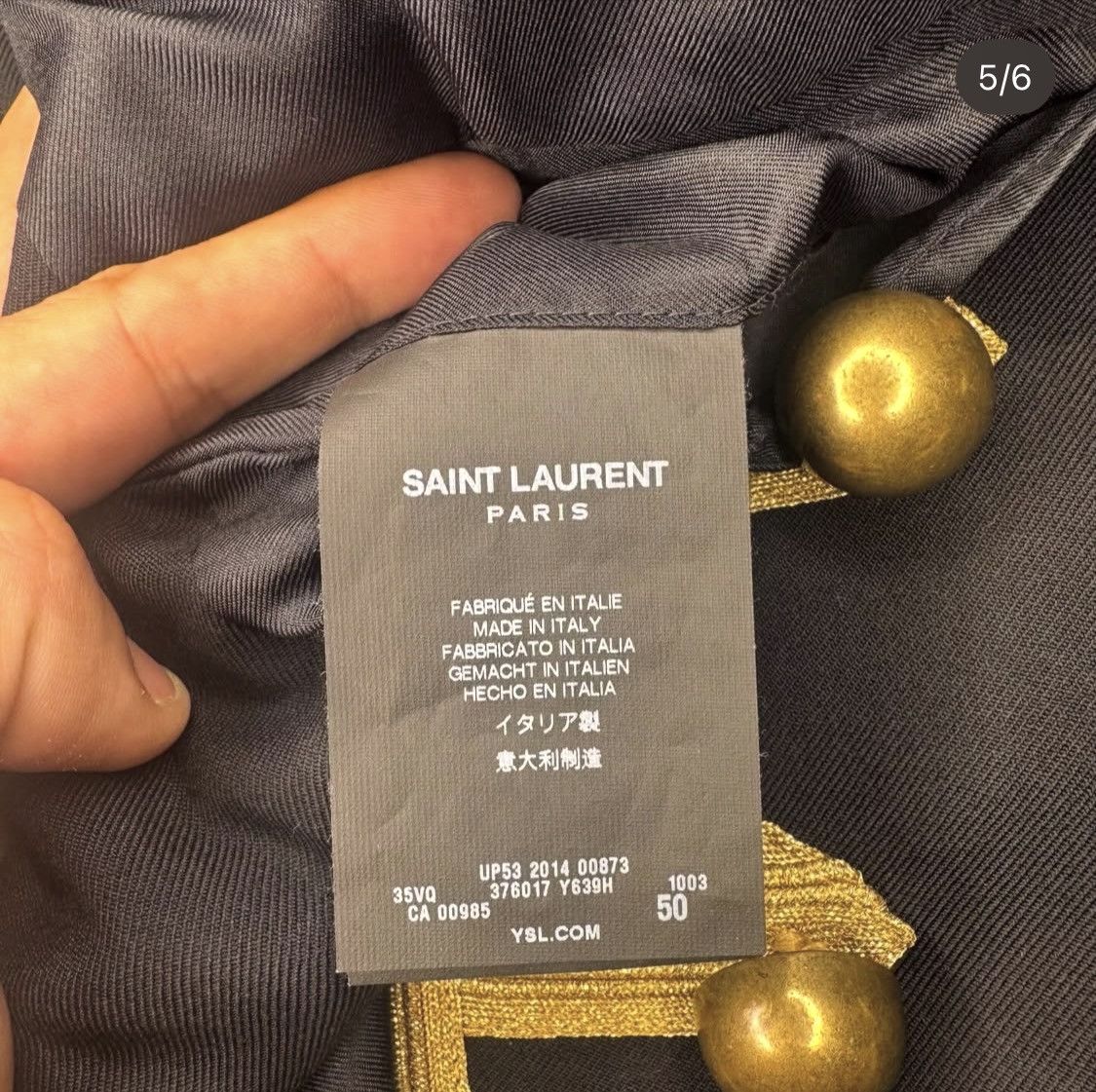 Saint Laurent Paris SS15 Saint Laurent Psych Rock Napoleon/General Wool Jacket Size US M / EU 48-50 / 2 - 5 Thumbnail