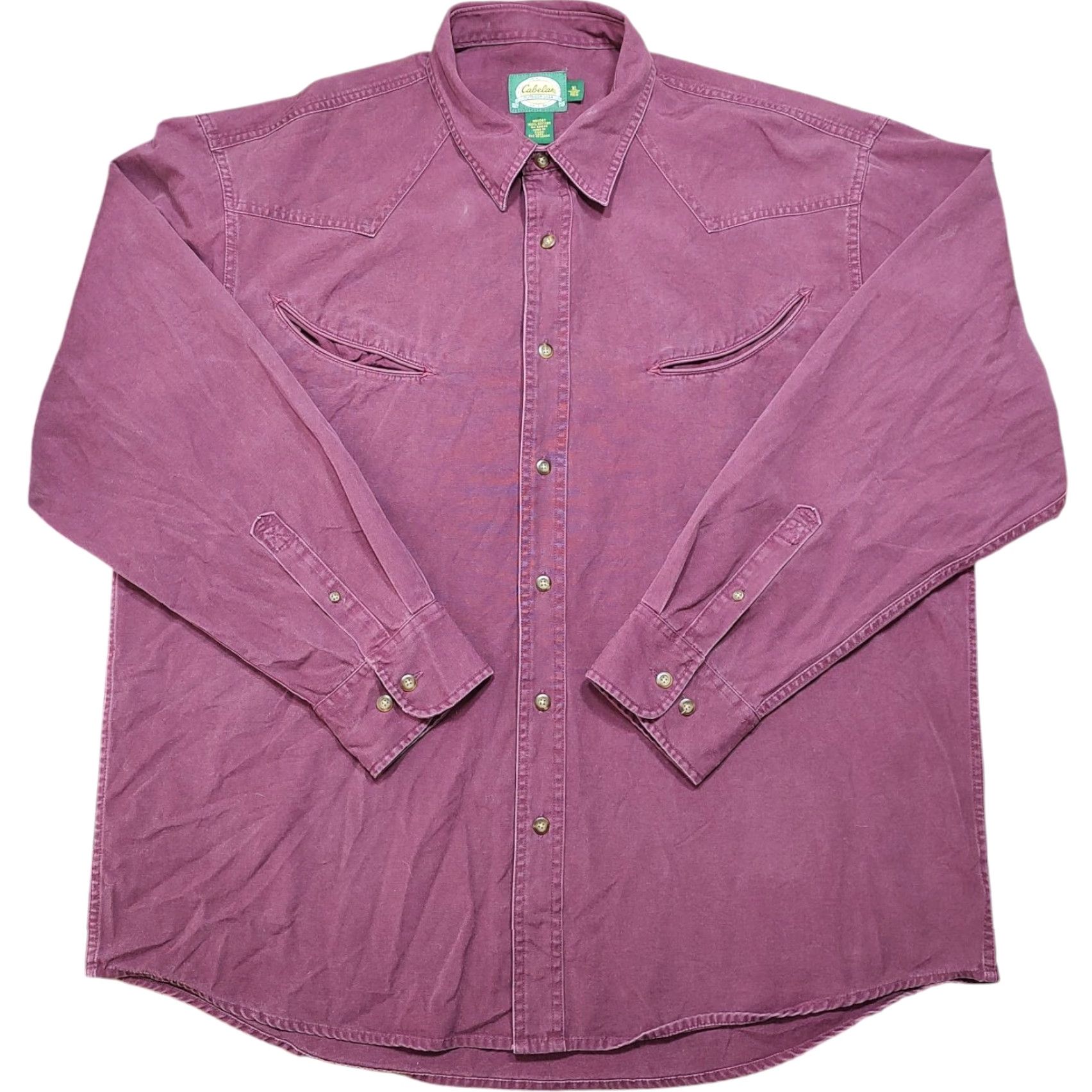 Vintage VINTAGE Cabela's Shirt Western Mens XL Burgundy Pocketed Smile Pockets Button-Up Size US XL / EU 56 / 4 - 2 Thumbnail