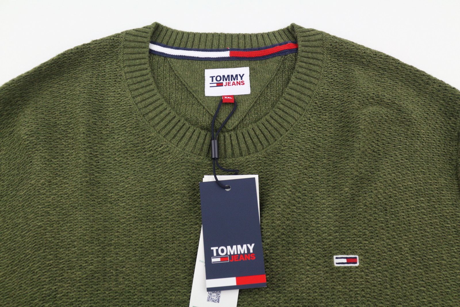 Tommy Hilfiger REQ STRUCTURED 2XL Olive Green Knit Jumper 87382 Size US XXL / EU 58 / 5 - 9 Thumbnail
