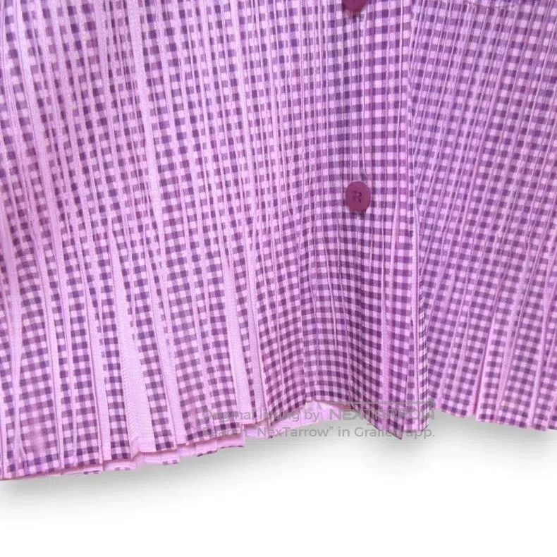 Issey Miyake Issey Miyake Pink-Purple Plaid Two-Piece Set Size XL / US 12-14 / IT 48-50 - 3 Thumbnail