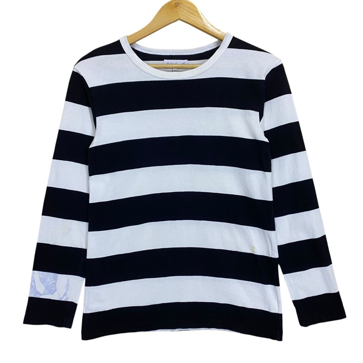 agnes b. Vintage 90s Agnes B Stripe Longsleeve Shirt Size XS / US 0-2 / IT 36-38 - 1 Thumbnail