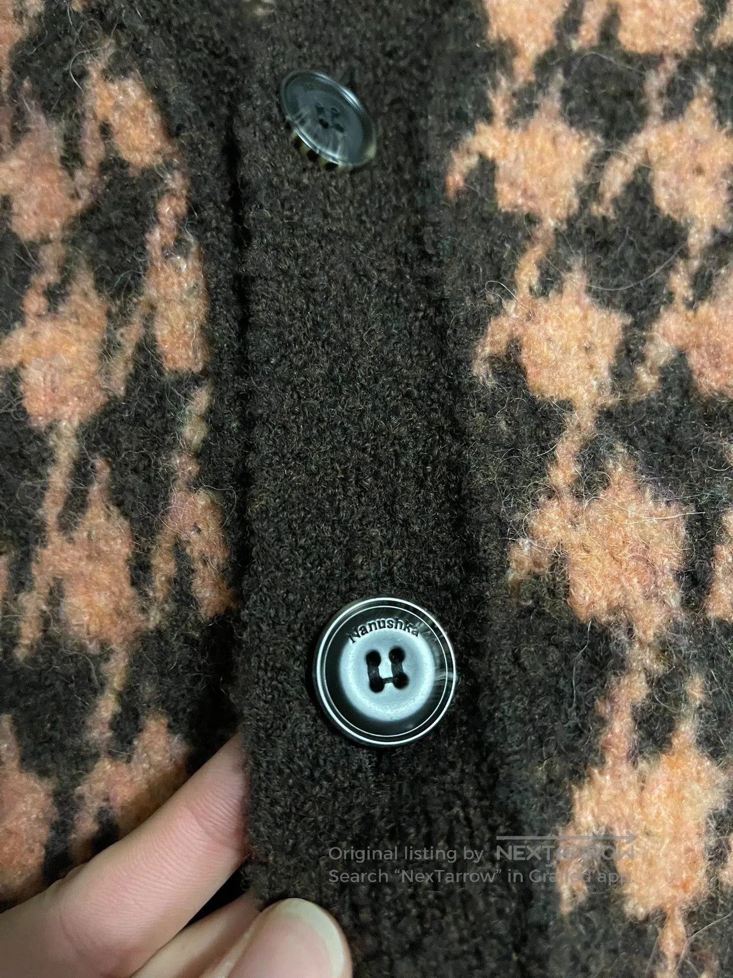 Nanushka Nanushka Argyle Oversized Shell Button Cardigan. Size S / US 4 / IT 40 - 4 Thumbnail