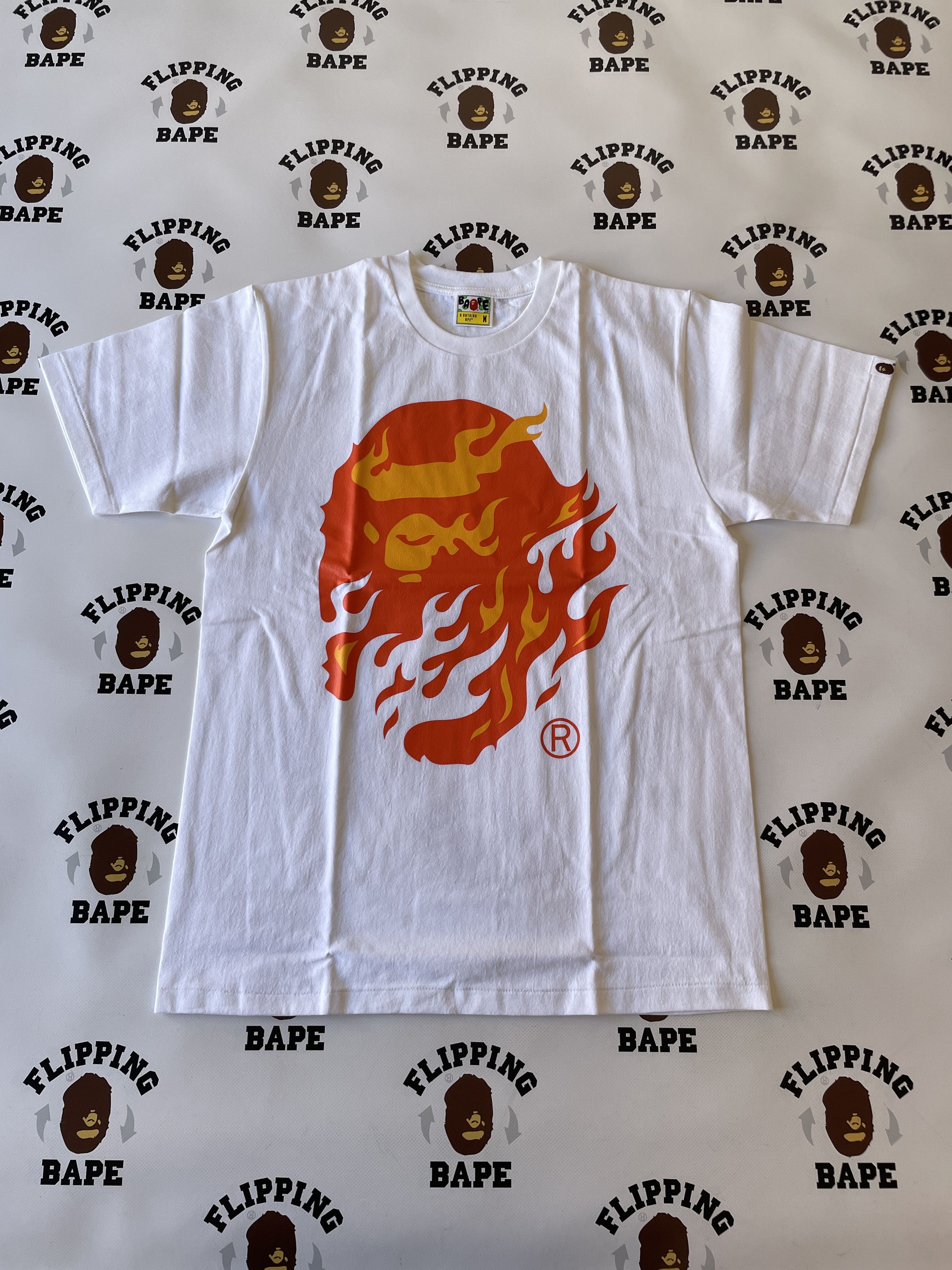 Bape BAPE FLAME APE HEAD TEE Size US XL / EU 56 / 4 - 1 Thumbnail
