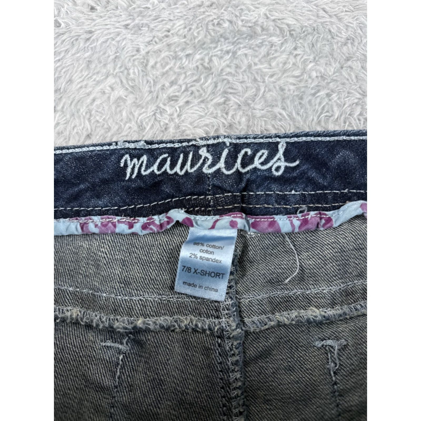 Vintage Maurices Jeans Womens 7 Blue Denim Cotton Low Rise Flared 30x28 Regular Inseam 28in 5-Pocket Stretch Cotton Blend Vintage No Size 28" / US 6 / IT 42 - 6 Thumbnail