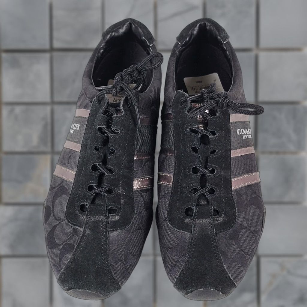 Coach COACH REMONNA Black Cooper Sneakers Women Size 9.5 B Athletic Suede Leather Minimalist Shoes Size US 10 / IT 40 - 1 Thumbnail
