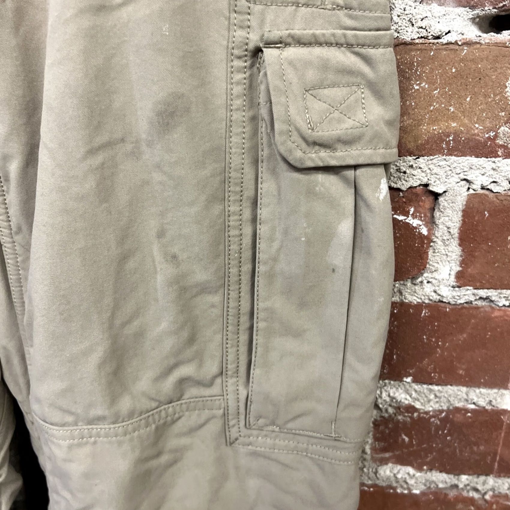 Doublet Duluth Carpenter Pants Mens Medium Brown Elastic Waist Double Knee Quilted Lined Size US 31 - 3 Thumbnail