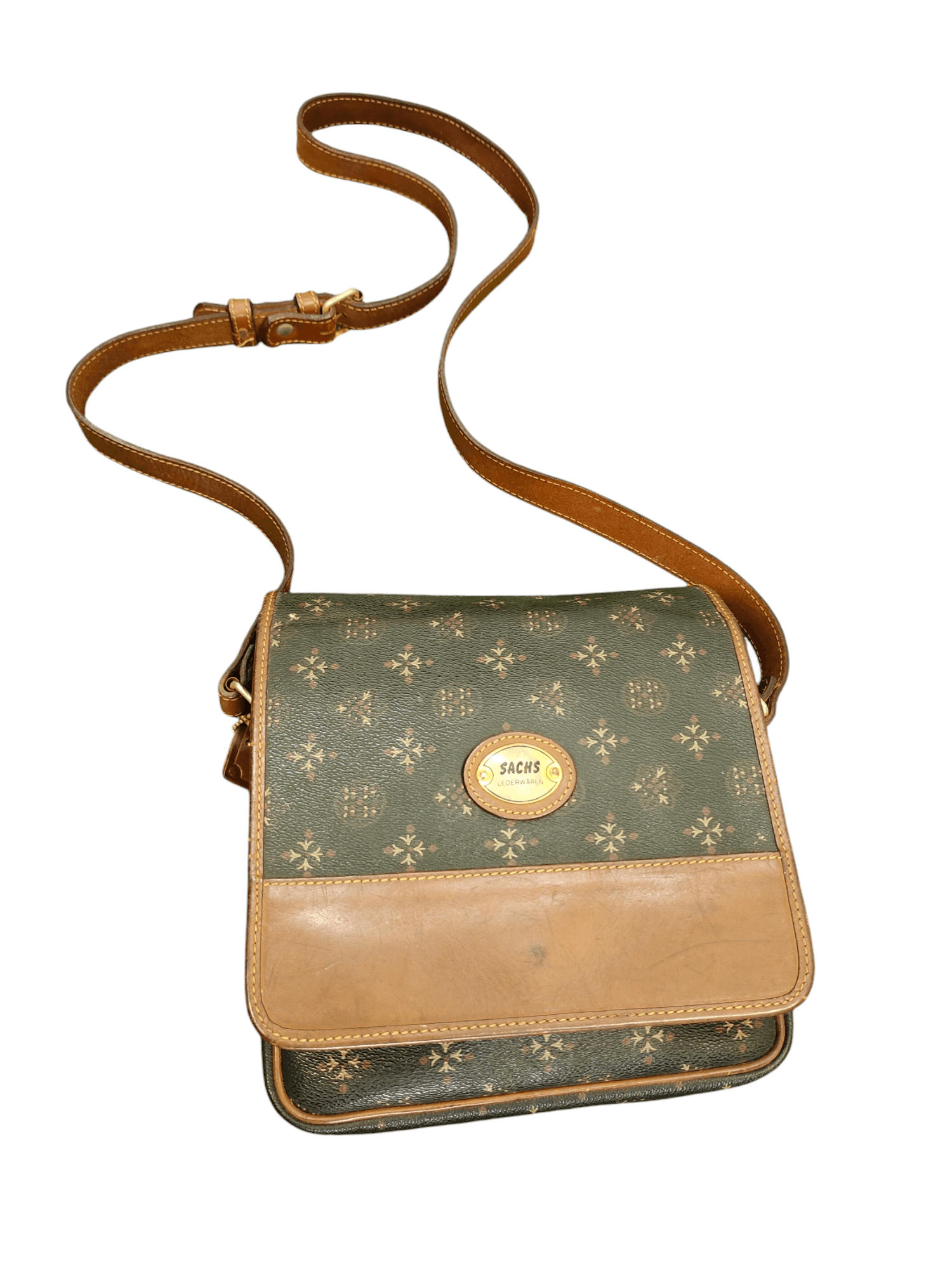 Leather Vintage Sachs Lederwaren Japan Patina Leather Crossbody Bag Size ONE SIZE - 4 Thumbnail