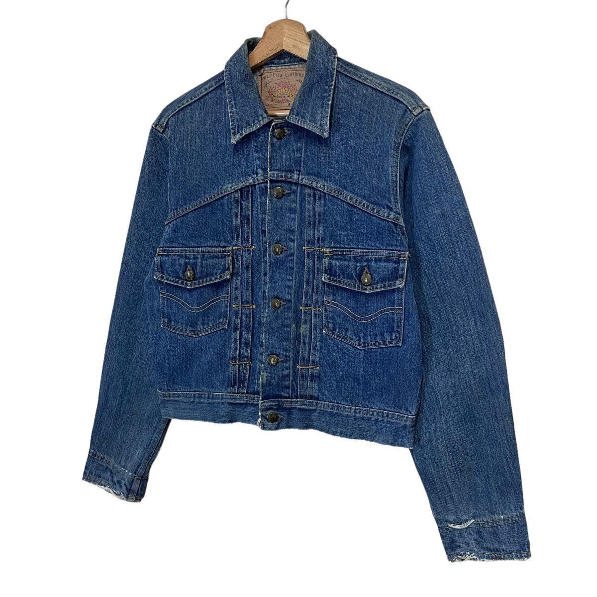 Blue Blue Japan × Indigo × Japanese Brand Vintage 90s Blue Blue Denim Jacket Size S / US 4 / IT 40 - 3 Thumbnail