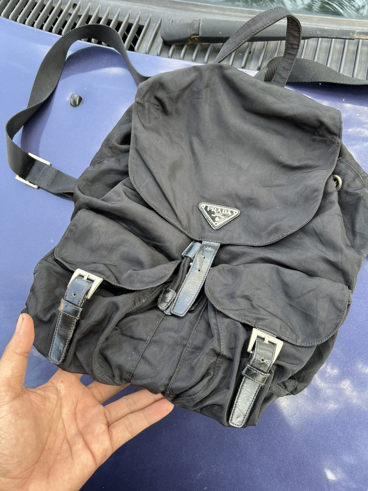 Prada × Vintage Vintage Prada Black Backpack Size ONE SIZE - 3 Thumbnail