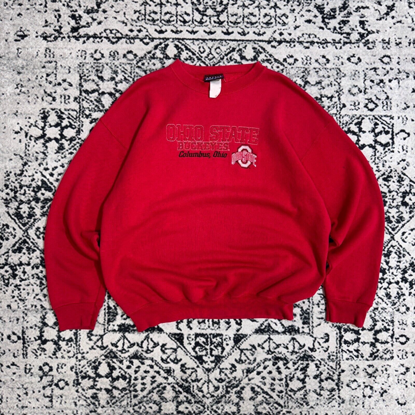 Vintage Red Cotton Crewneck Size L Y2K Ohio State USA Reverse Weave Size US L / EU 52-54 / 3 - 1 Thumbnail