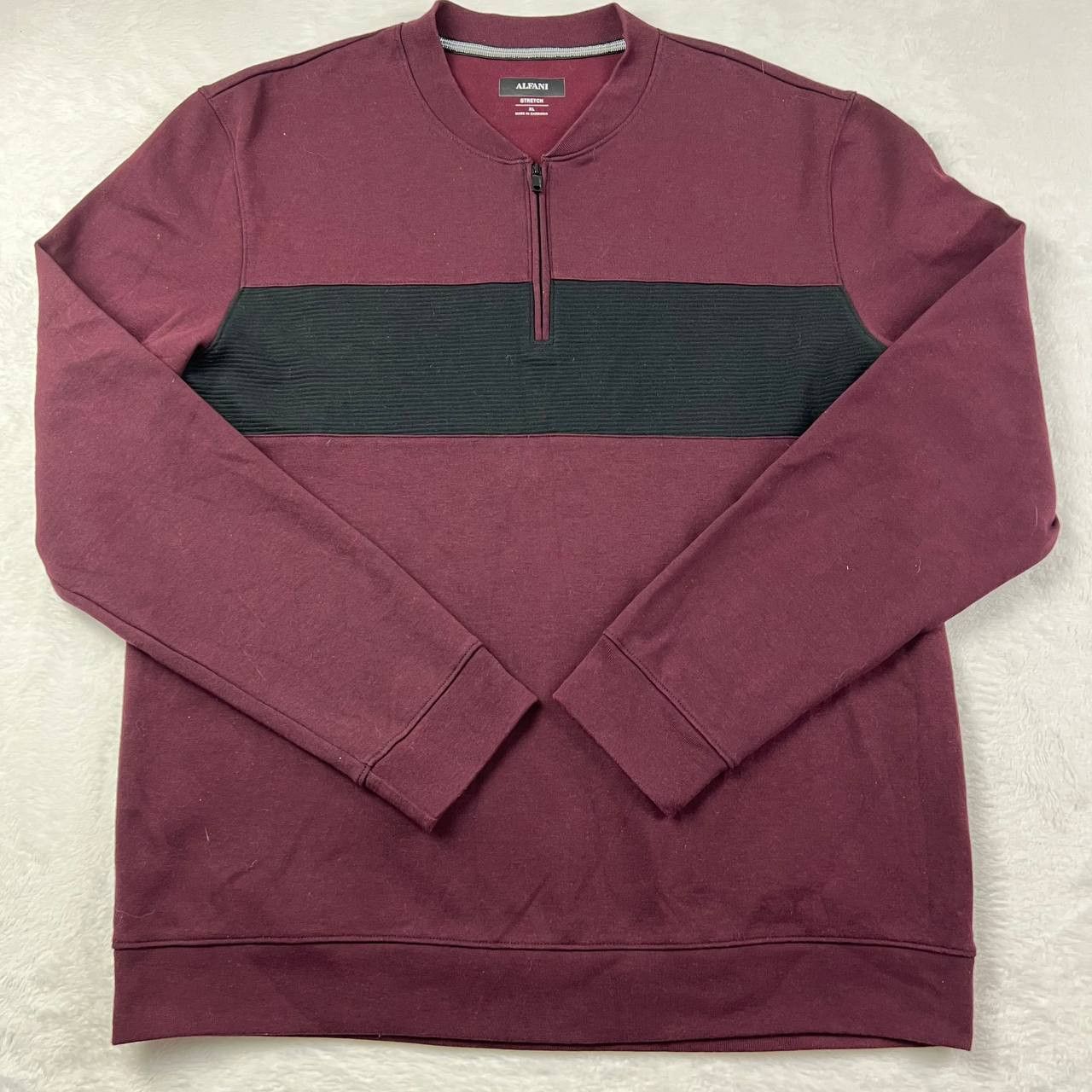 Alfani Alfani XL Quarter Zip Stretch Pullover Sweatshirt Men Cotton Size US XL / EU 56 / 4 - 1 Thumbnail