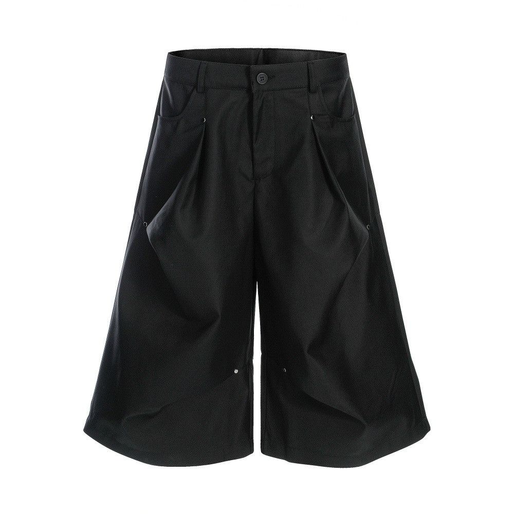 Japanese Brand Men's Solid-Color Casual Vibe Pleated Wide-Leg Shorts Size US 32 / EU 48 - 1 Thumbnail