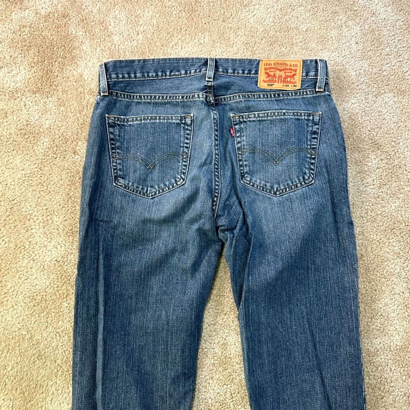 Levi's Levi's 559 Relaxed Straight Jeans Men 33x30 Blue Denim Pants Casual Everyday Free Returns Size US 33 - 7 Thumbnail