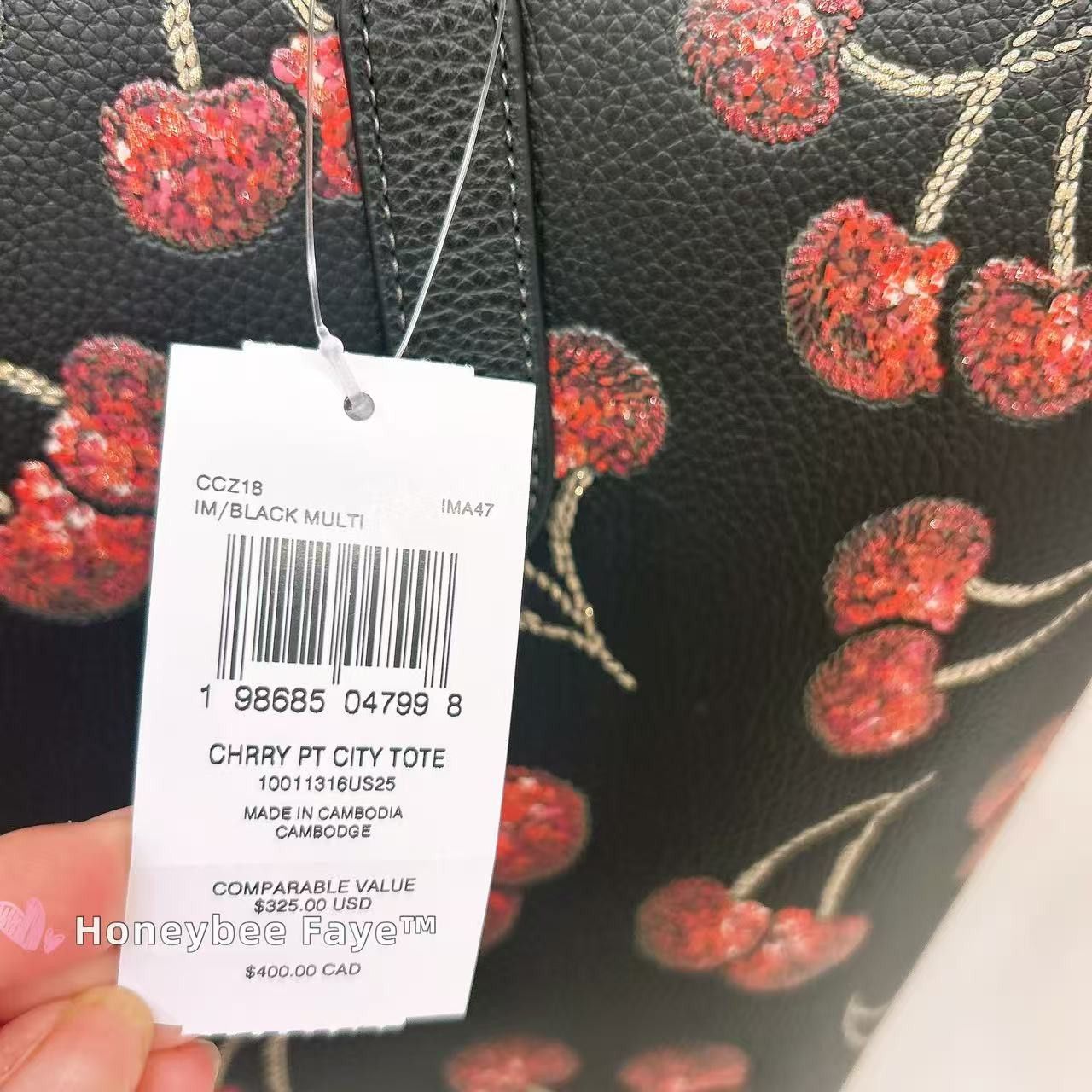 Coach NWT Coach City Tote Bag With Cherry Print CCZ18 Size ONE SIZE - 4 Thumbnail