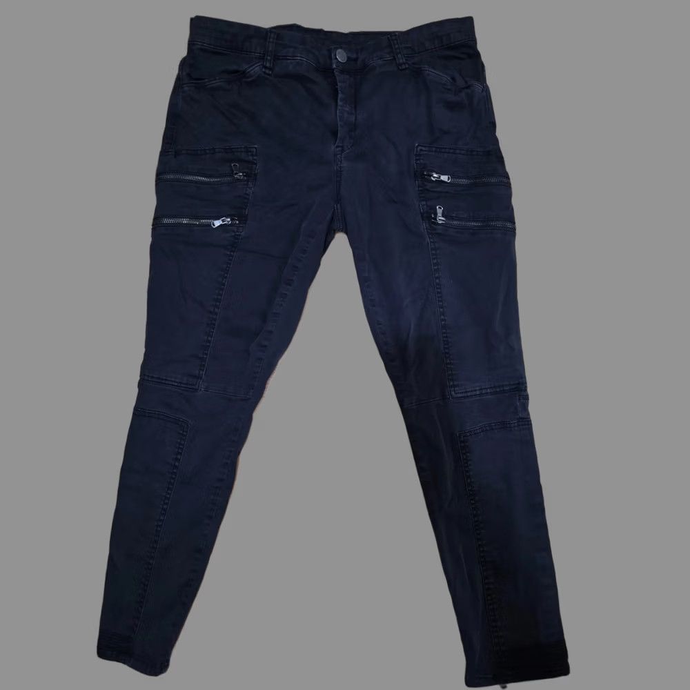 Vintage BLANKNYC Skinny Cargo Pants Women's 30 Black Denim Cotton Ankle Zip Pockets Size 30" / US 8 / IT 44 - 1 Thumbnail