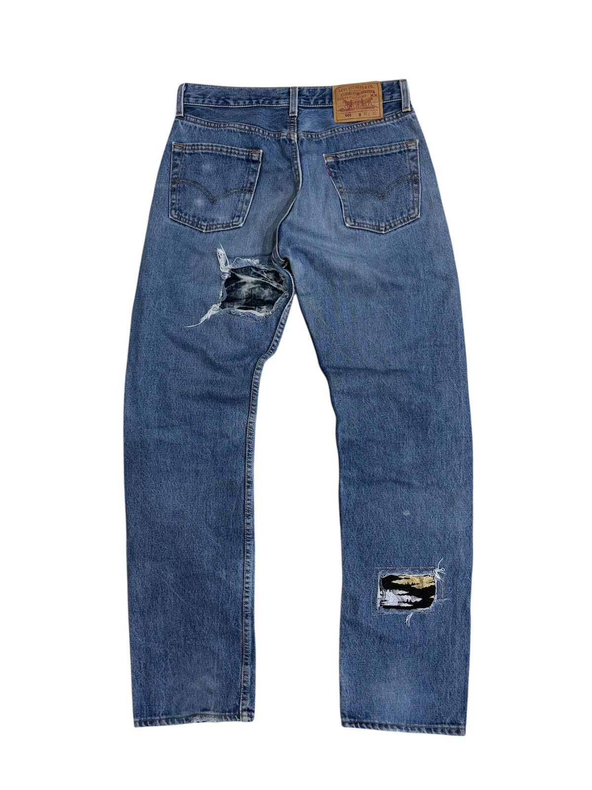 Levi's VINTAGE 90s LEVI’S 501 DISTRESSED JEANS Size US 30 / EU 46 - 2 Thumbnail