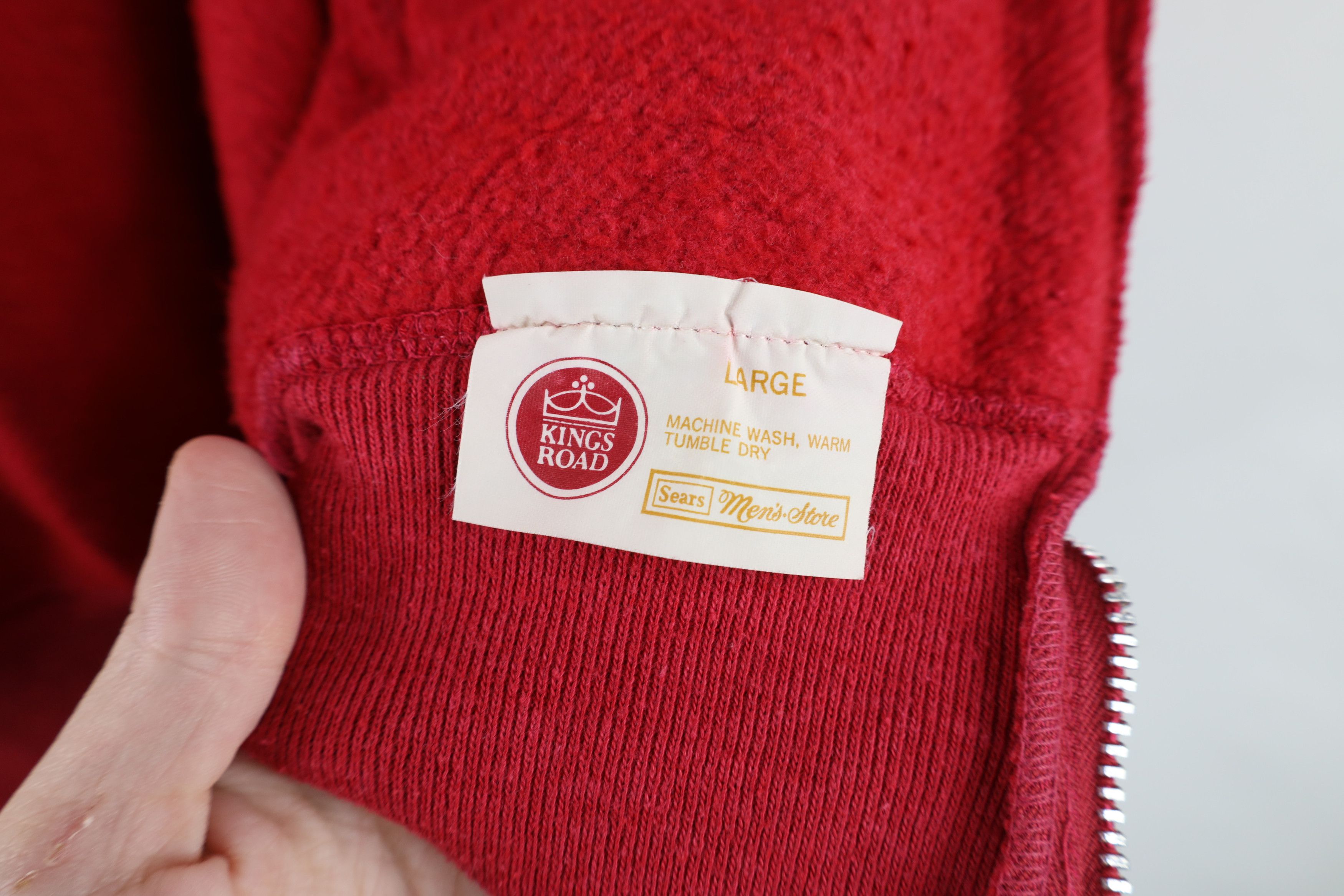 Vintage Vintage 70s Streetwear Full Zip Hoodie Sweatshirt Red USA Size US L / EU 52-54 / 3 - 9 Thumbnail