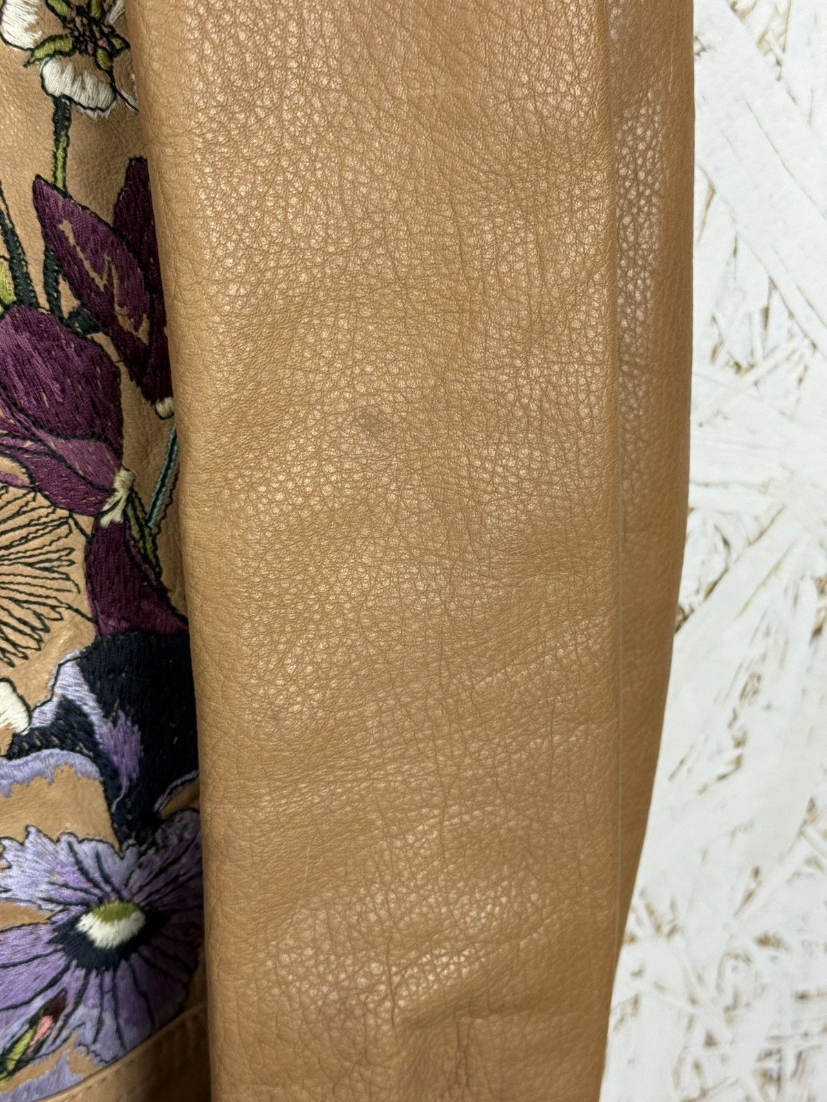 Gucci Gucci SS13 Floral Embroidery Leather Jacket Beige Size 36 Size XS / US 0-2 / IT 36-38 - 6 Thumbnail
