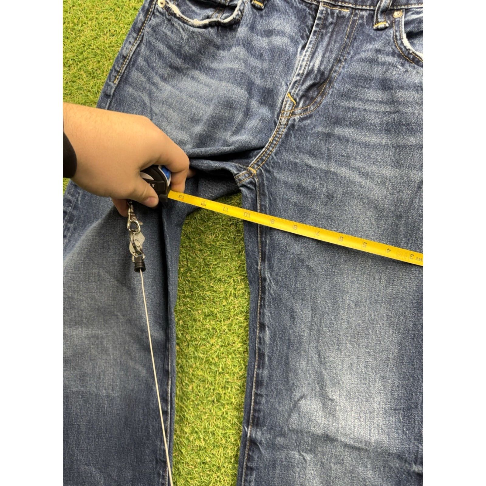 American Eagle Outfitters American Eagle Jeans Mens 30x34 Original Boot Cut Denim Distressed Zip Work Blue Size US 30 / EU 46 - 6 Thumbnail