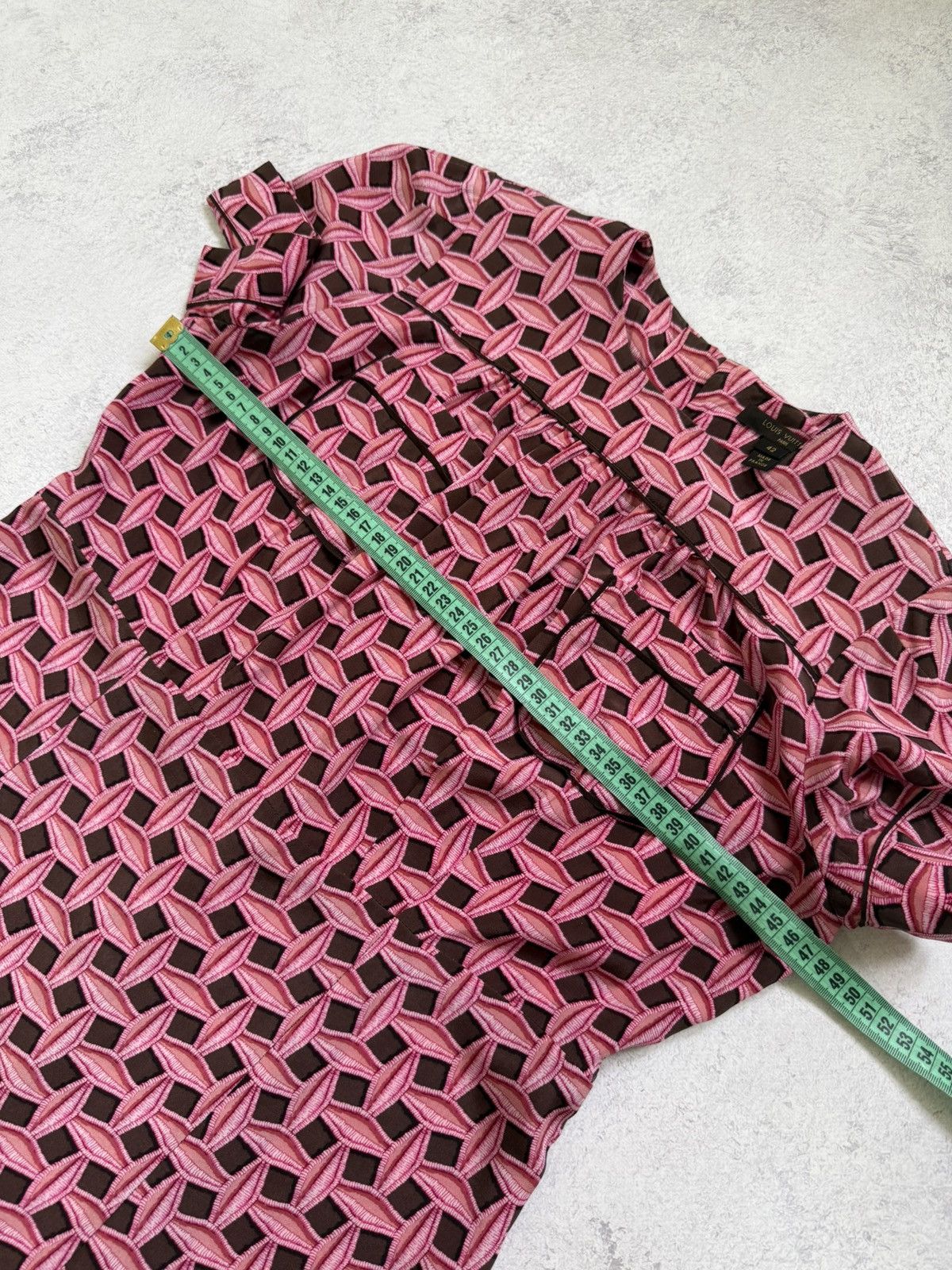 Louis Vuitton Louis Vuitton Womens Silk Printed Knee Length Pink Dress Size M / US 6-8 / IT 42-44 - 22 Thumbnail