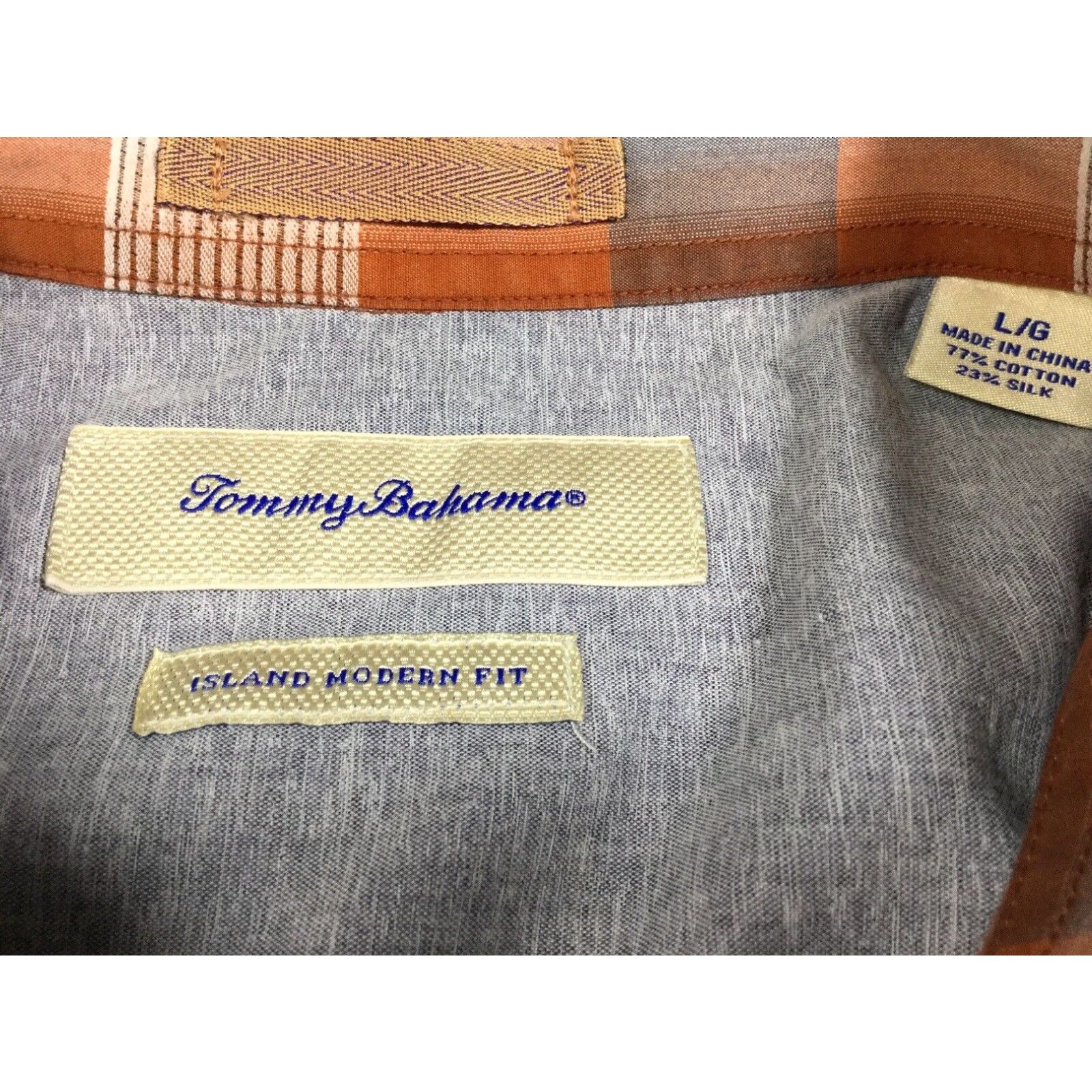 Tommy Bahama Tommy Bahama Brown Plaid Cotton Blend Long Sleeve Button-Up Mens L Island Modern Fit Shirt Size US L / EU 52-54 / 3 - 5 Thumbnail