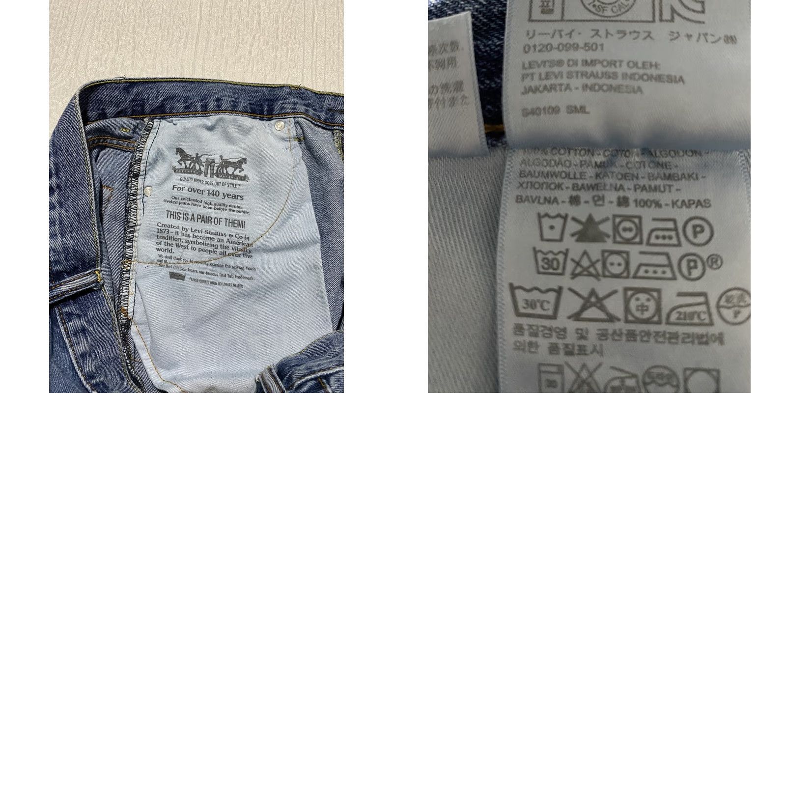 Levi's VINTAGE Levi's 501 Shorts Mens 34 Blue Distressed Raw Hem Denim Ripped Grunge Cutoff Jort Size US 34 / EU 50 - 8 Thumbnail