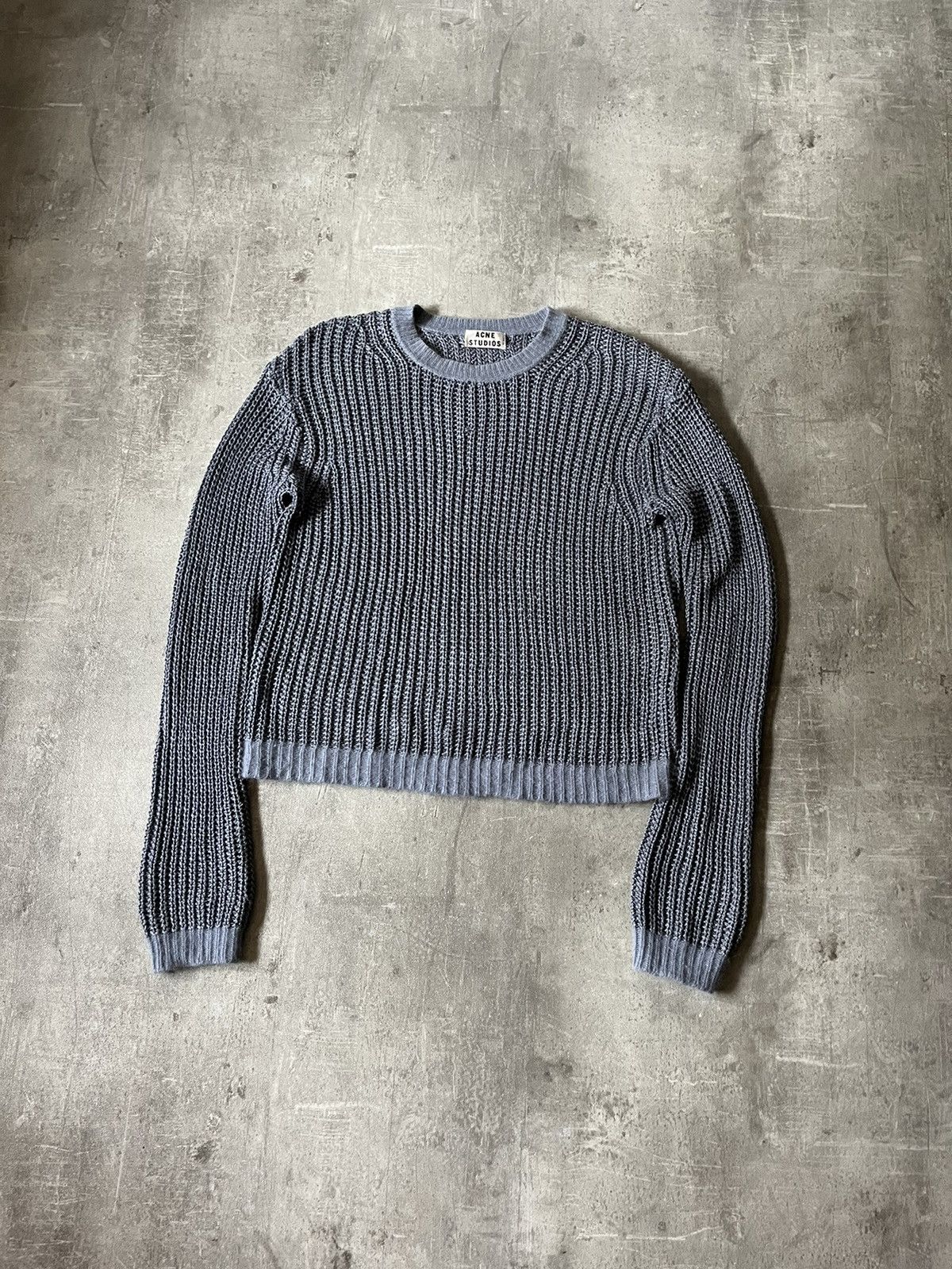 Acne Studios Acne Studios ninon linen sweater blue Grailed