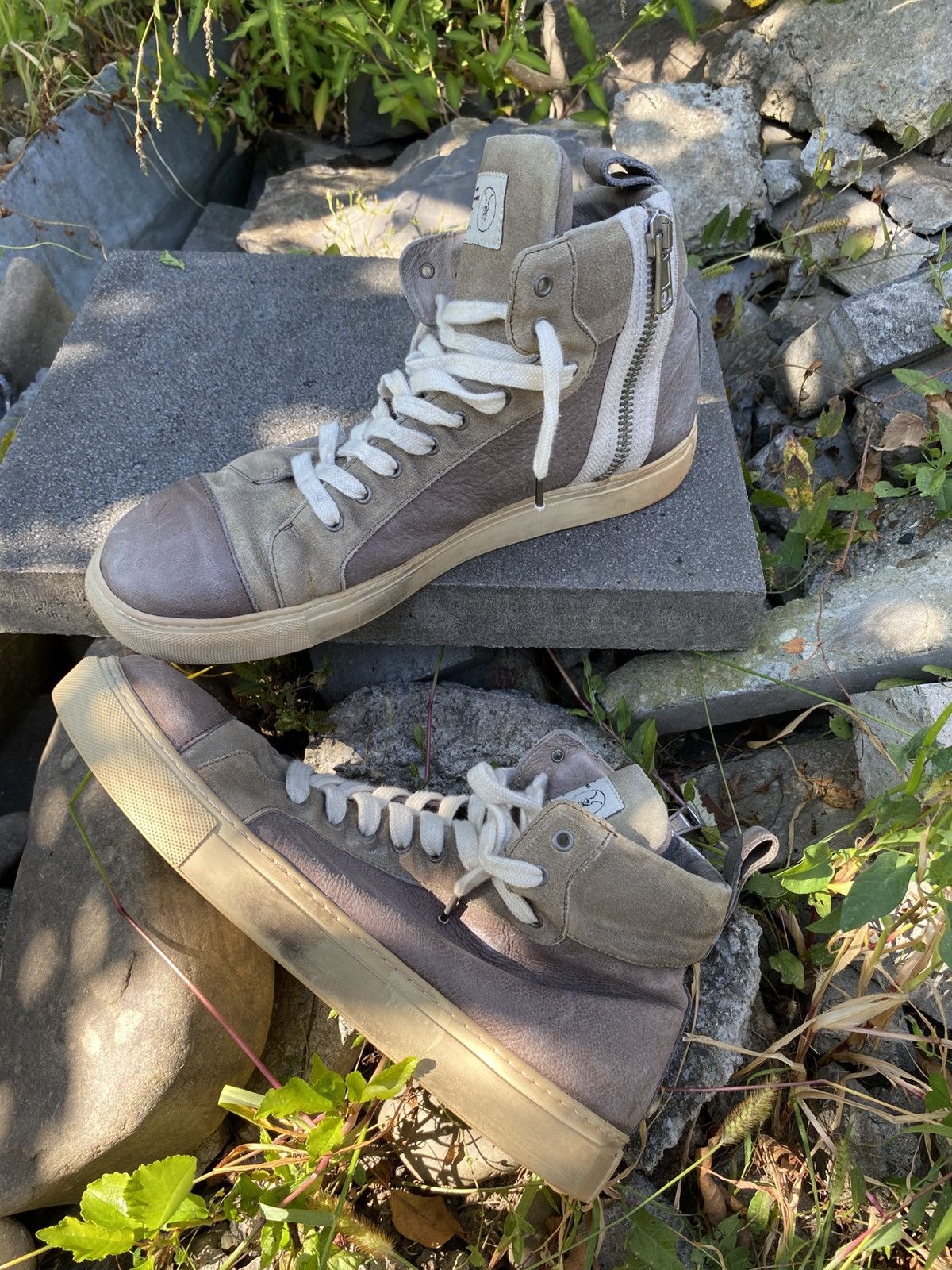 Allsaints All saints Hi-Top Leather shoes Rick Owens Balenciaga Style Size US 11 / EU 44 - 3 Thumbnail