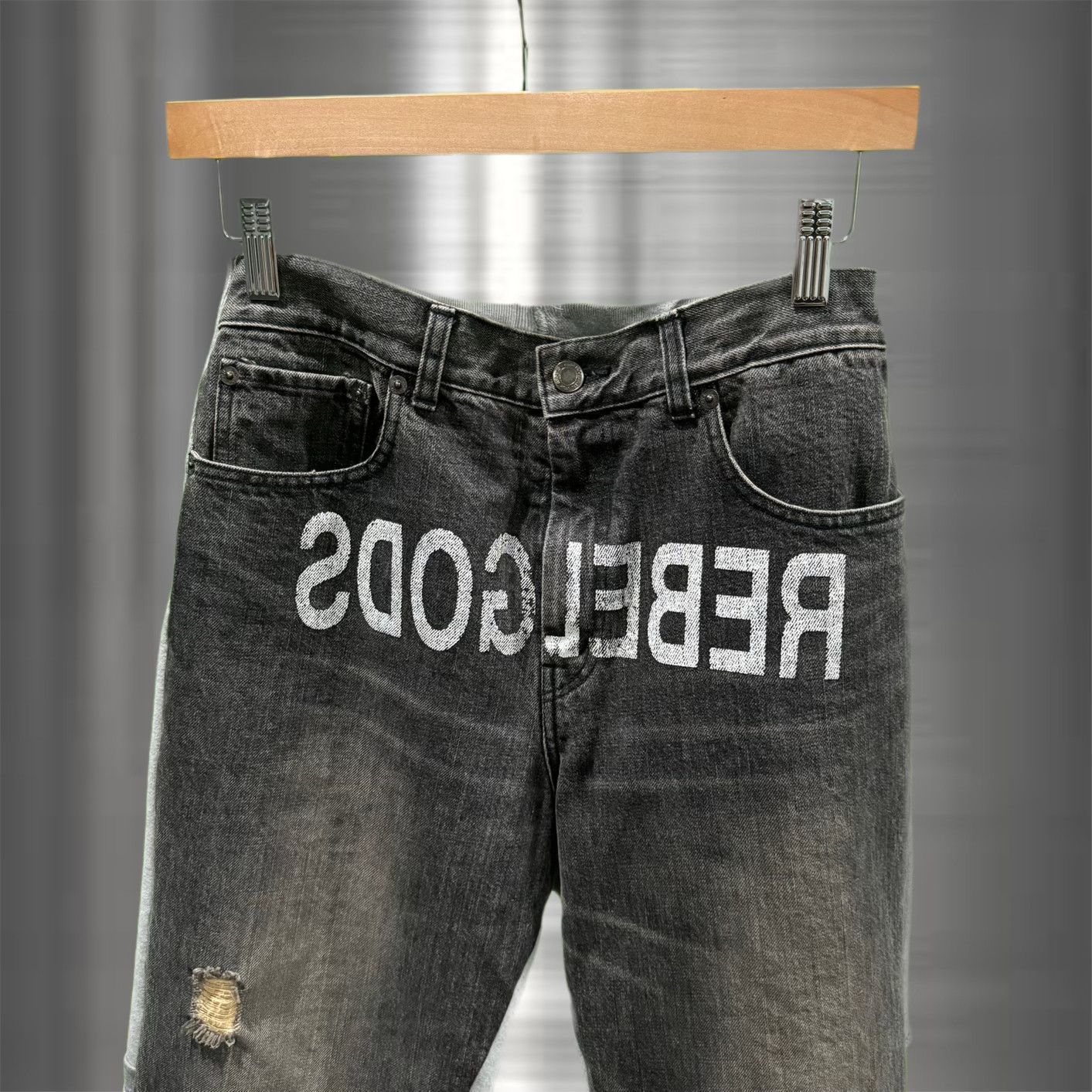 Jun Takahashi × Undercover Undercover AW02 "REBELGODS" Hybrid Denim Sweatpants Size US 31 - 3 Thumbnail