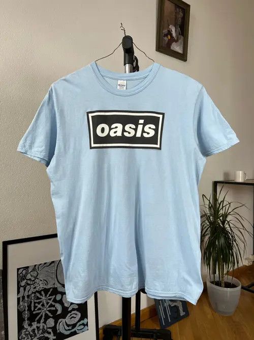 Other Oasis tee Definitely Maybe Britpop Blue TShirt Vintage style Size US XL / EU 56 / 4 - 1 Thumbnail