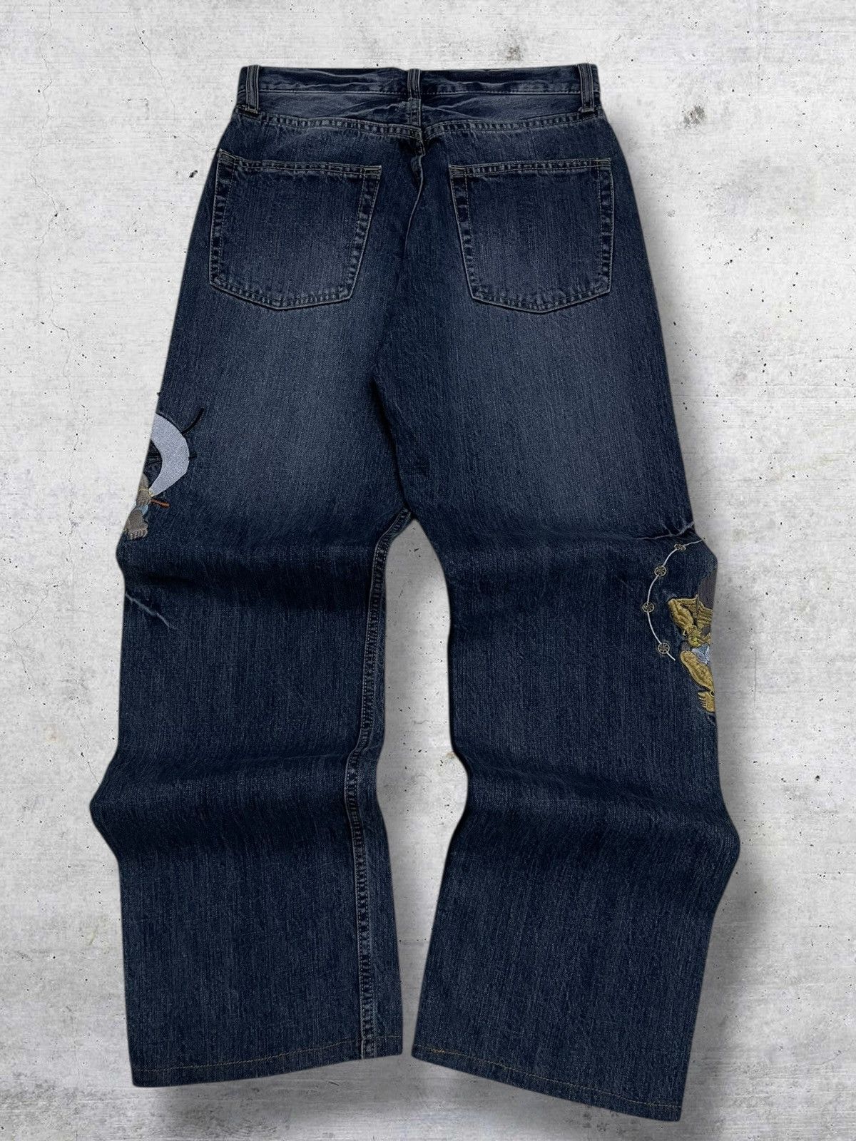 Japanese Brand VINTAGE KARAKURI TAMASHI RARE FIND EMBROIDERY GODFIGHT DENIM Size US 28 / EU 44 - 10 Thumbnail