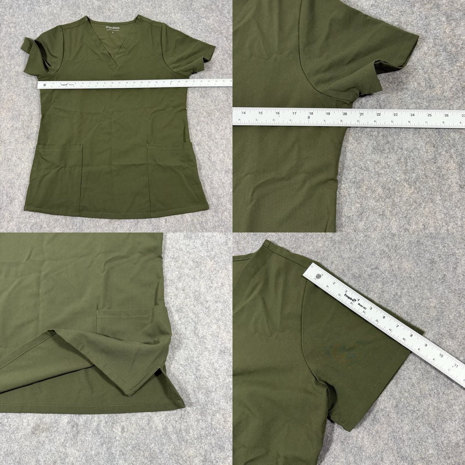 Vintage Mandala Scrubs Shirt Women M Green Equa-Tek Medical Pockets 41" Chest 27" Length/ Sleeve See Photos Vintage? No Size M / US 6-8 / IT 42-44 - 8 Thumbnail