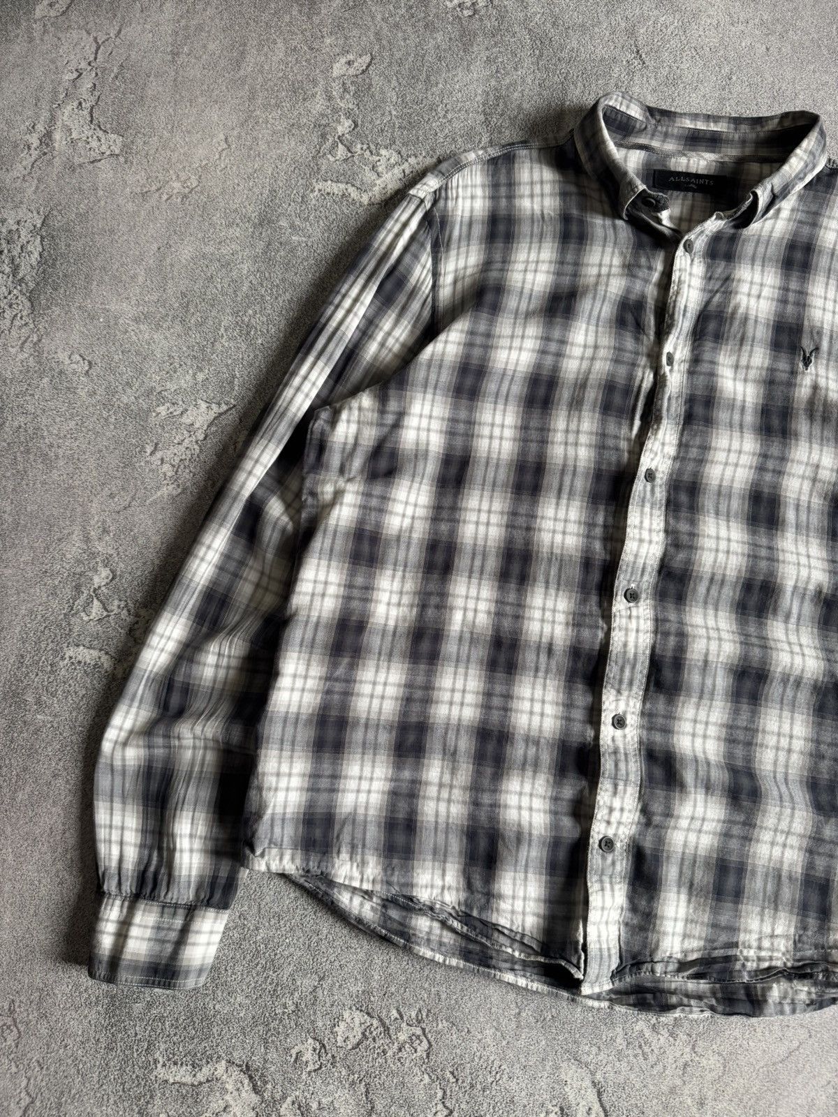 Allsaints × Flannel Allsaints L Riverton LS shirt button up Chekered flannel Y2K Size US L / EU 52-54 / 3 - 5 Thumbnail