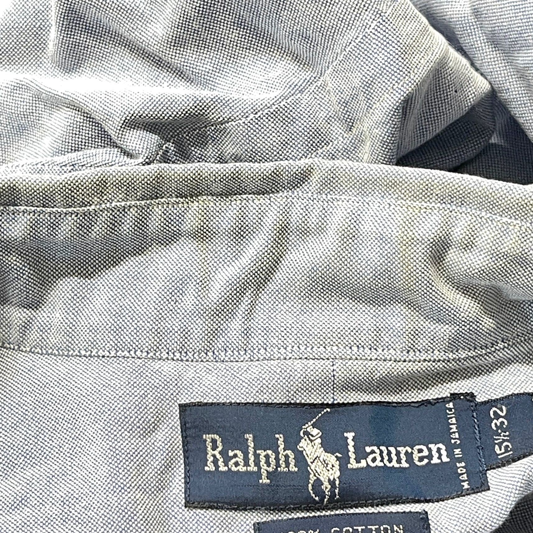 Ralph Lauren Ralph Lauren Shirt Men Size 15.5 Blue Long Sleeves 100% Cotton 90s Preppy FLAW Size US L / EU 52-54 / 3 - 7 Thumbnail