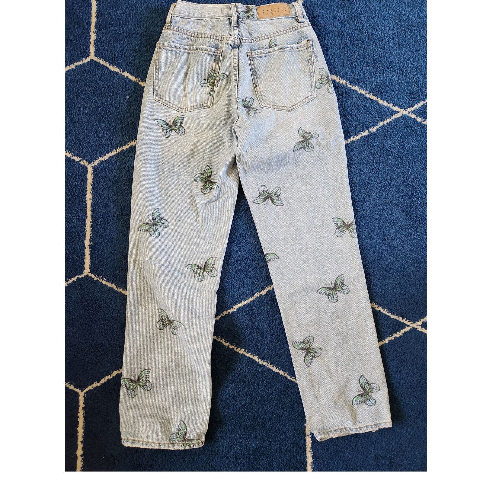 Pacsun PacSun Women's Butterfly Dad Jeans -25 Size 25" / US 0 / IT 36 - 2 Thumbnail