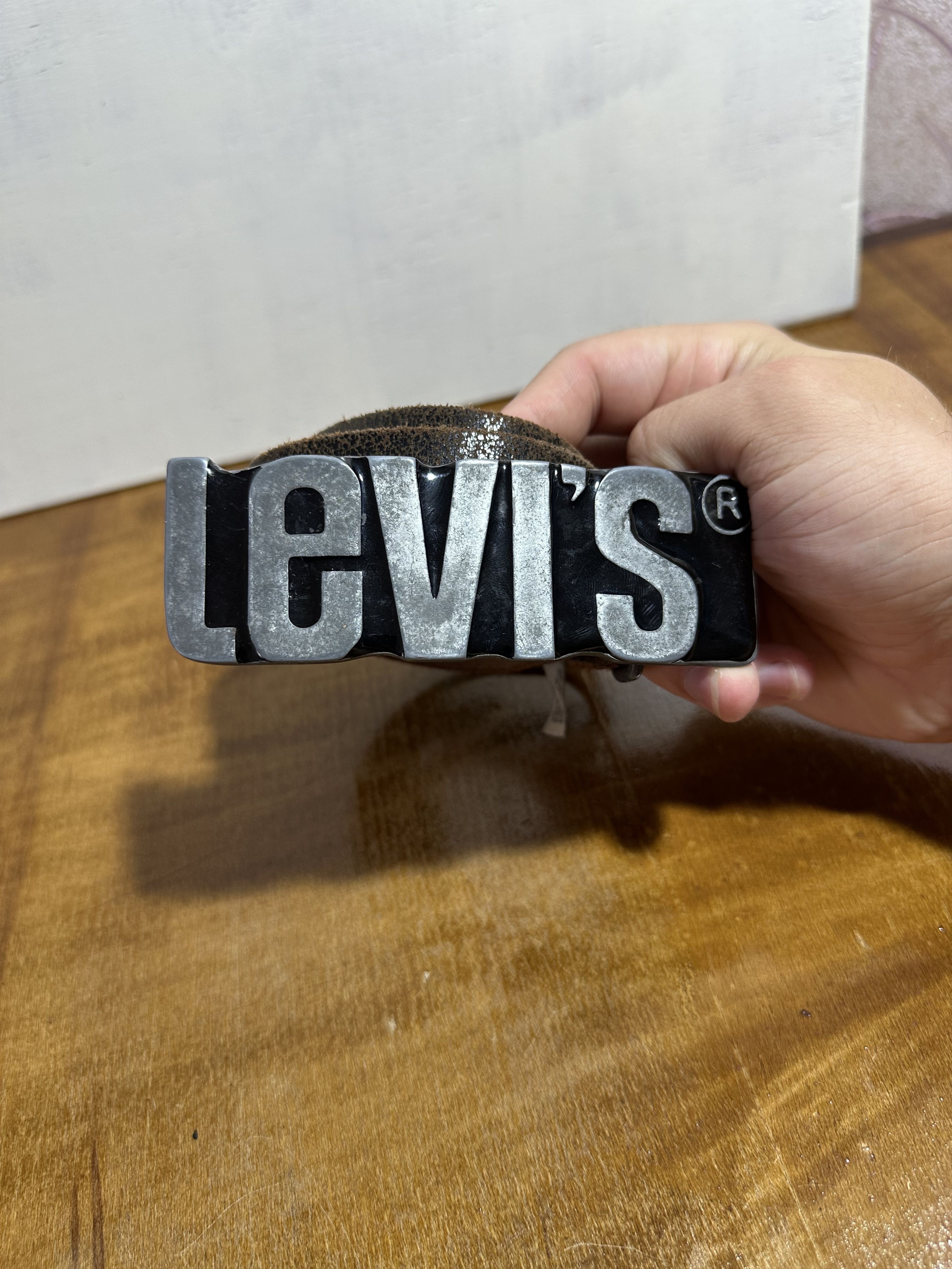 Levi's × Vintage Vintage Levis Leather Belt 90s Size 30 - 2 Thumbnail