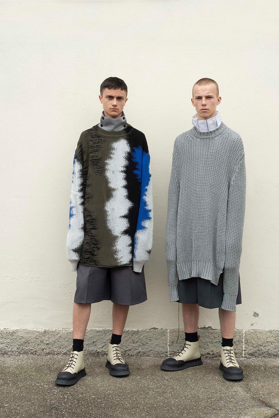 Jil Sander JIL SANDER Longline Knit Pullover with Contrast Stitching Size US M / EU 48-50 / 2 - 10 Thumbnail