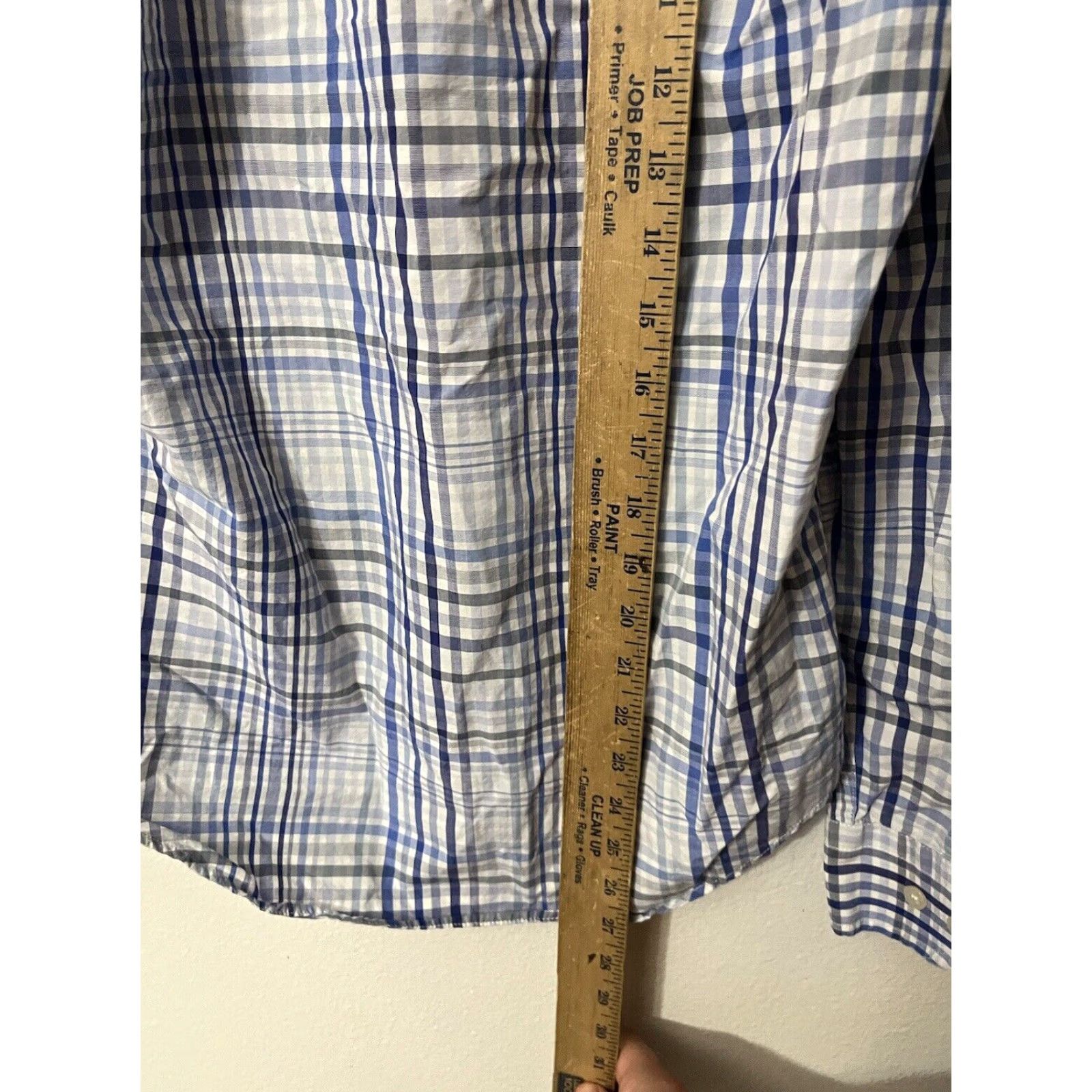 Banana Republic VINTAGE Banana Republic Luxe Stretch Poplin Button-Up Shirt Men’s Small Plaid Blue Slim Fit Long Sleeve Regular Size S Mens Size US S / EU 44-46 / 1 - 4 Thumbnail
