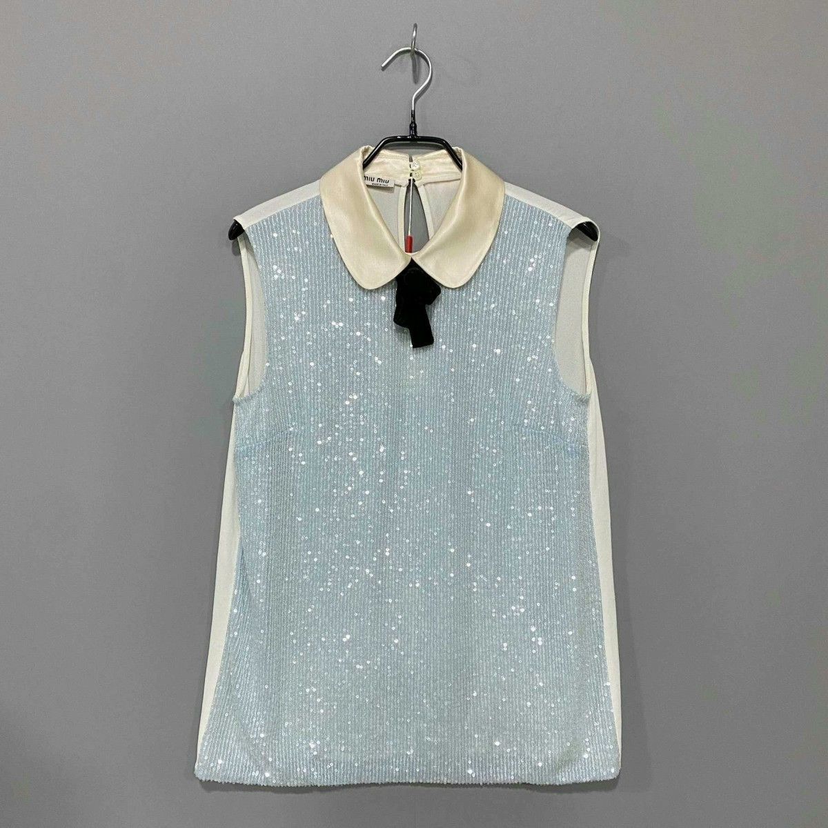 Miu Miu MIUMIU Sequined Blue White Top Size S / US 4 / IT 40 - 1 Thumbnail