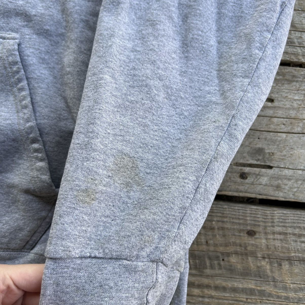 Nike × Vintage Vintage Distressed Stained Nike Center Logo Grey Hoodie Size US XXL / EU 58 / 5 - 3 Thumbnail