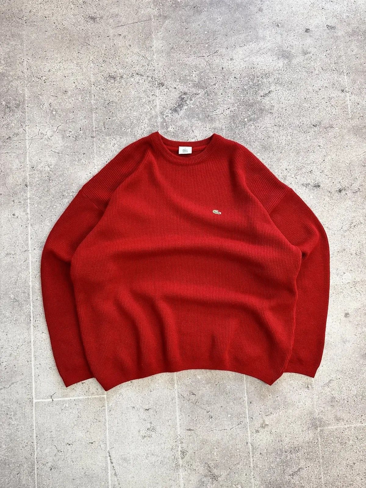 Lacoste × Vintage SALE💣💣 Chemise Lacoste knit Red wool blue sweater Size US XL / EU 56 / 4 - 1 Thumbnail