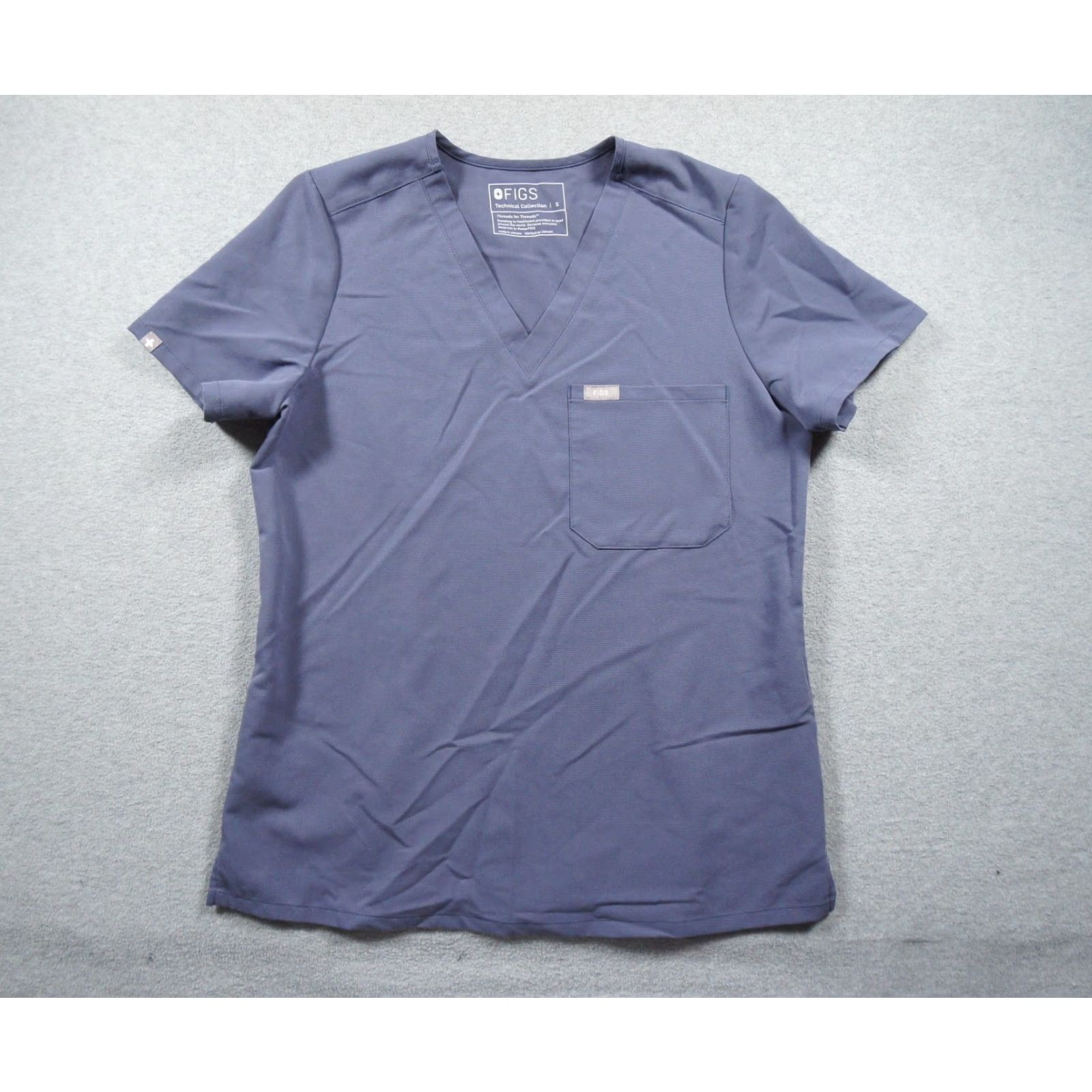 Vintage FIGS Shirt Womens Small Blue Scrub Top Nurse Medical Workwear Stretch Catarina Size S / US 4 / IT 40 - 2 Thumbnail