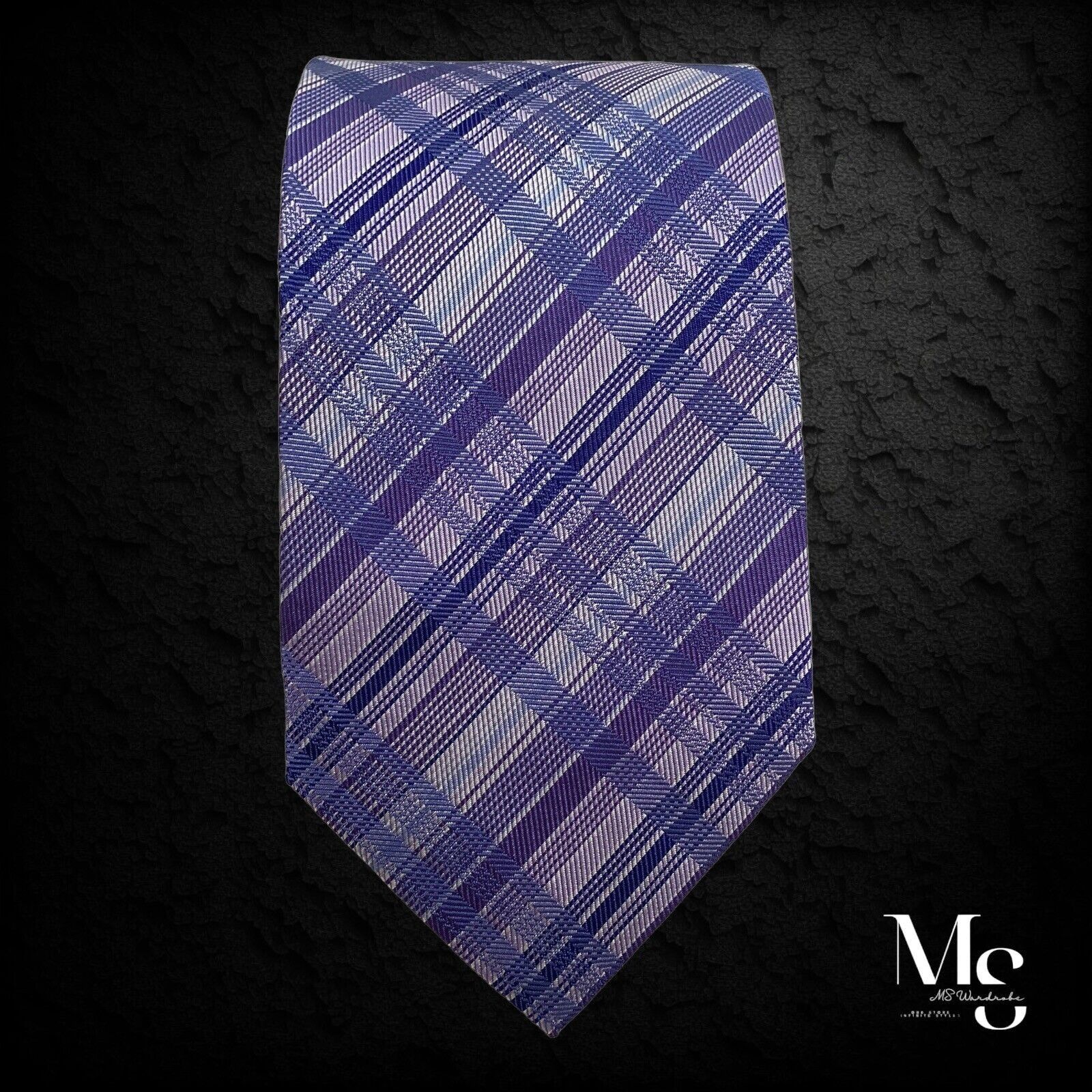 Eton ETON Blue PLaids & Cheks Silk Tie Made In Italy W: 3.25" NWT Size ONE SIZE - 5 Thumbnail