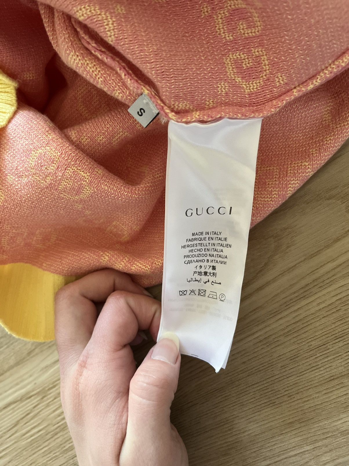 Gucci Gucci pink and yellow monogram cotton knit sweater Size S / US 4 / IT 40 - 6 Thumbnail
