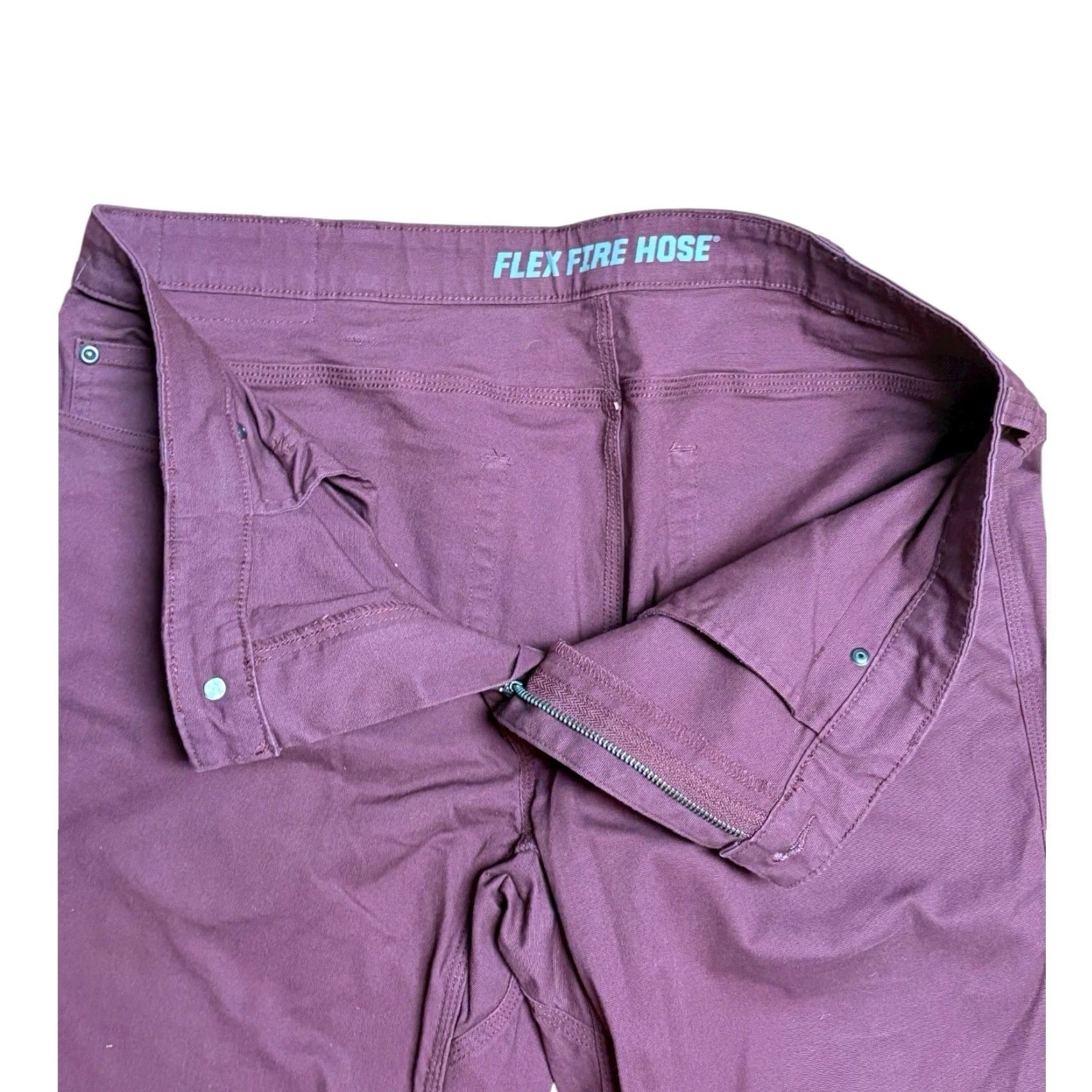 Duluth Trading Company Duluth Trading Company Flex Fire Hose Pant Slim Fit 38 X 30 Burgundy Red Straight Leg Workwear Casual 5-Pocket Mens Pants Size US 38 / EU 54 - 4 Thumbnail